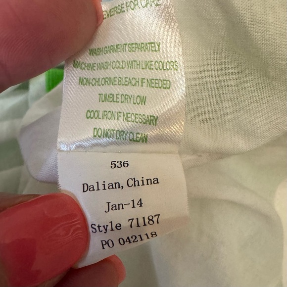 Lilly Pulitzer Tate Skirt Resort White Stinger Bee Gold Glitter Size 0 Green - Picture 10 of 12